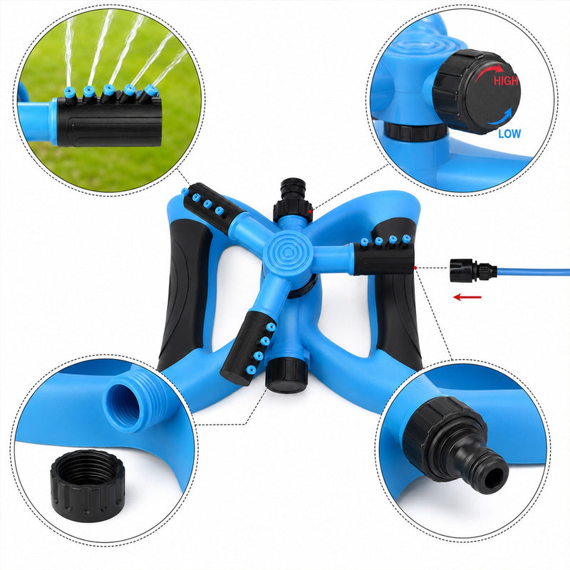 Garden Water Sprinkler  360 Rotating For Full Coverage
