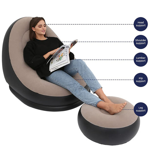 Inflatable Sofa Lounge Chair With Inflated Recliners (with electric pump)(Onam Sale Price - Prepaid Only)