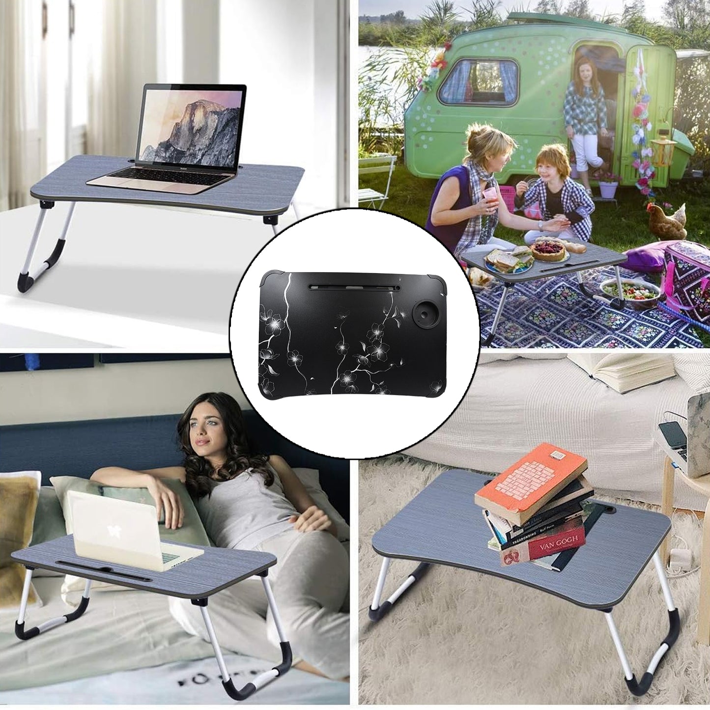 Laptop Table Foldable/Portable With Coffee Cup Slot