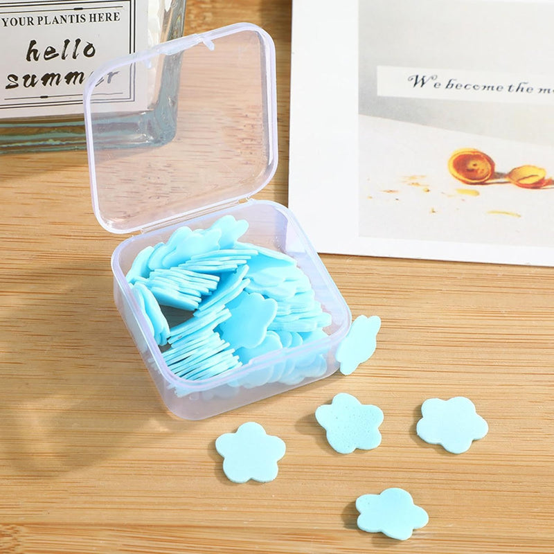 Portable Travel Soap Paper Sheets, Flower Shape (100 Pcs Set / Mix Colour)