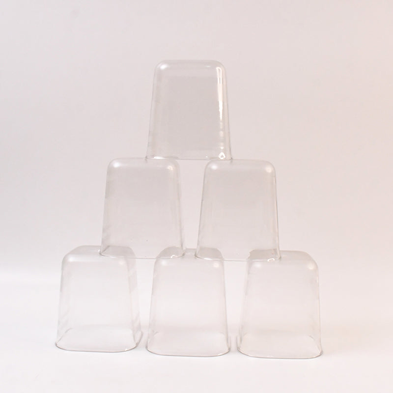 6pc Transparent Diamond Medium Serving Glass Set Glass Set For Water Juice Etc