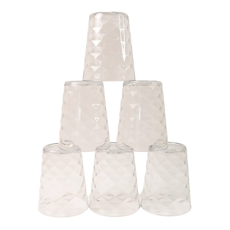Apex Pyramid Design Unbreakable Plastic Glass  300 Ml