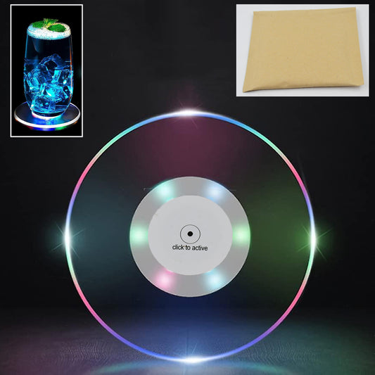 Colourful Round Ultra-thin LED Drink Coaster (1 Pc)