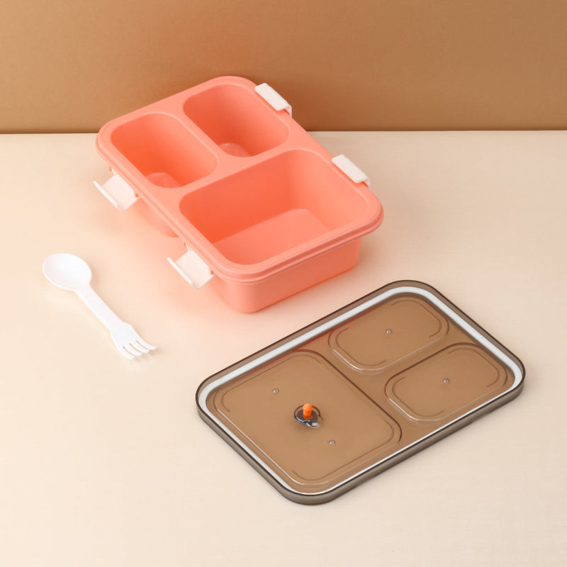 Plastic Lunch Box for Kids, Lunch Box (3 Compartment Lunch Box)