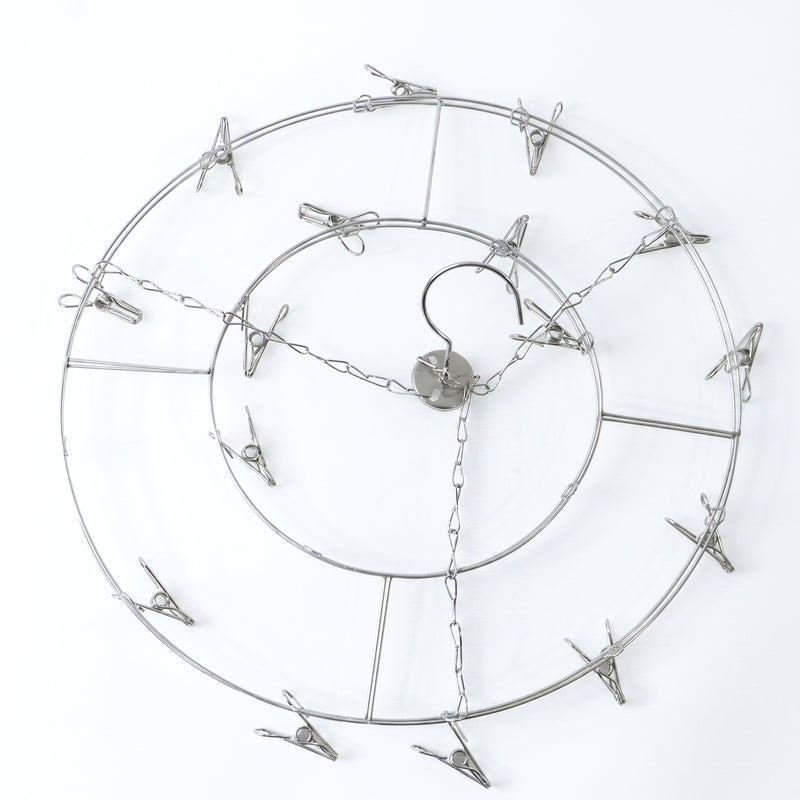 Stainless Steel Round Multi Clip Drying Hanger For Socks And Underwear (1 Pc)