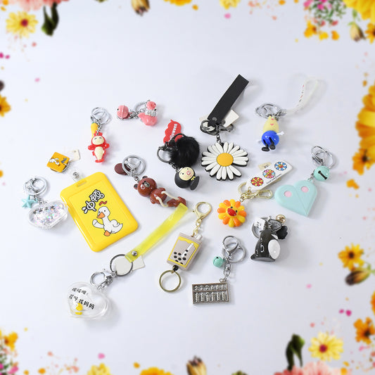 Mix Design  Size Keychain - Durable  Stylish Accessory (1 Pc / Mix Colour)
