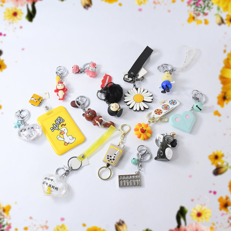 Mix Design  Size Keychain - Durable  Stylish Accessory (1 Pc / Mix Colour)