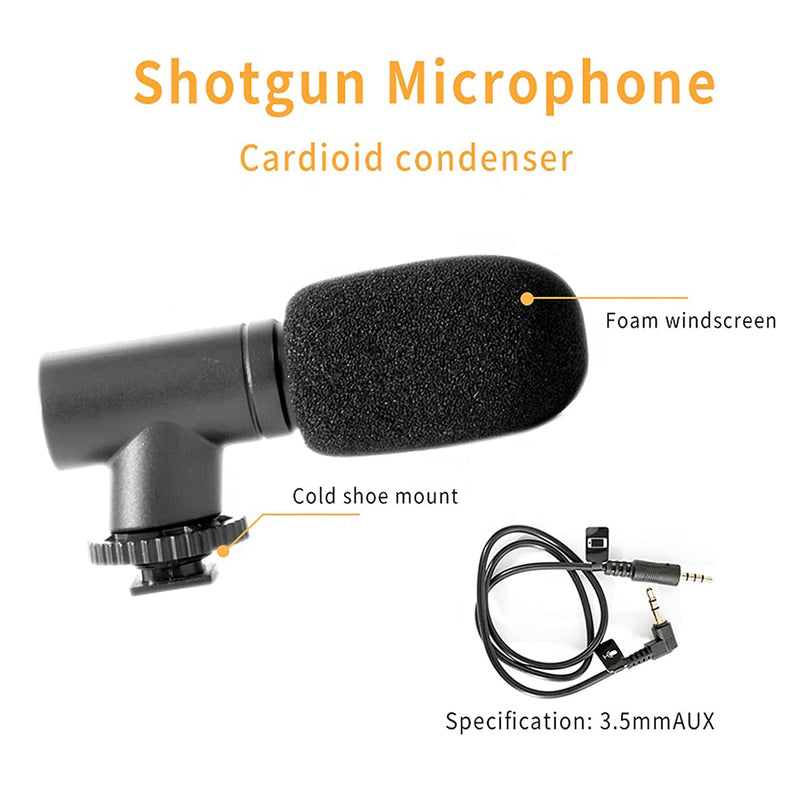 Vlogging Kit With Mic, Mini Tripod, LED Light & Phone Holder Clip