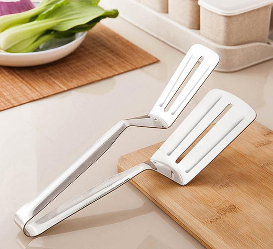 Multifunction Cooking Serving Turner Frying Food Tong, Stainless Steel