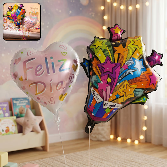 Feliz Dia Celebration Foil Balloon (1 Pc Mix Design)
