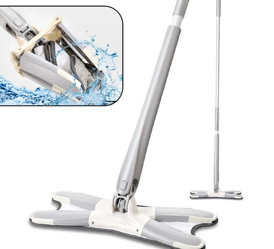 X Shape Mop Floor Cleaning Hands-free With 1 Super-absorbent Microfiber Pads.