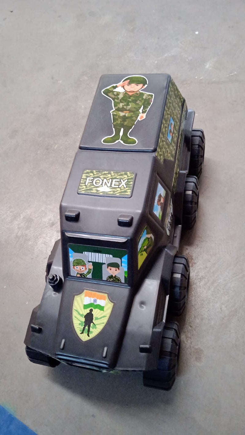 Big Military 8-wheel Plastic Car Toy (1 Pc)