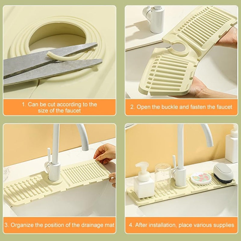 Silicone Sink Faucet Pad  Mat (1 Pc / 33x12 Cm)