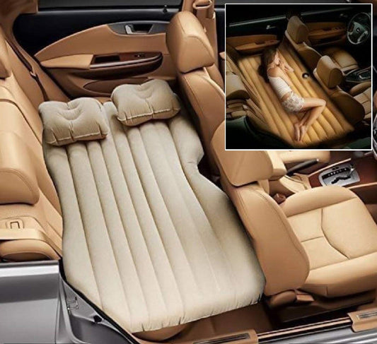 Car Inflatable Bed With 2 Pillows & Air Pump (Portable) For Travel, Camping & Vacation