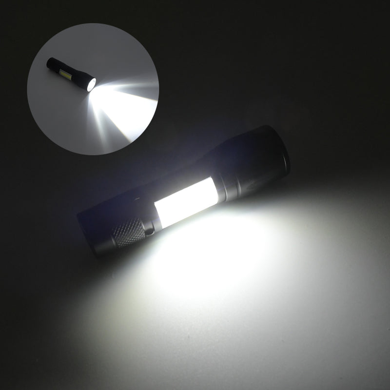 7526 Led Flashlight Rechargeable Usb Mini Torch Ultra Brightest Zoom Flash Light Handheld Pocket Compact Portable Tiny Lamp With Cob Side Lantern High Power Tactical Travel Emergency Flashlights