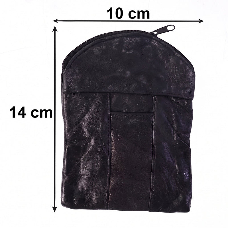 Leather Mini Zipper Pouch  Compact Coin  Card Organizer For Men  Women