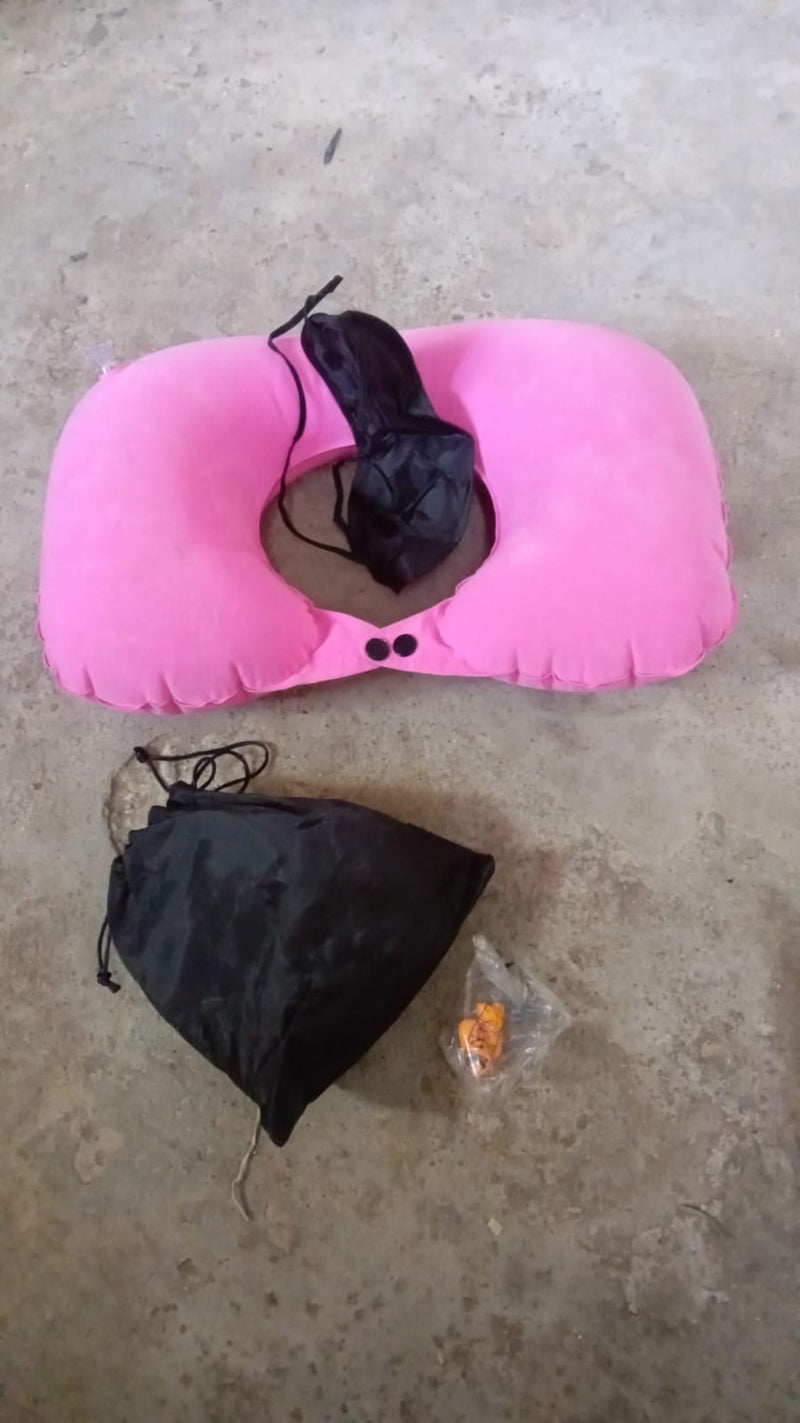 3-in-1 Travel Sleeping Kit with Neck Pillow, Eye Mask & Earplugs