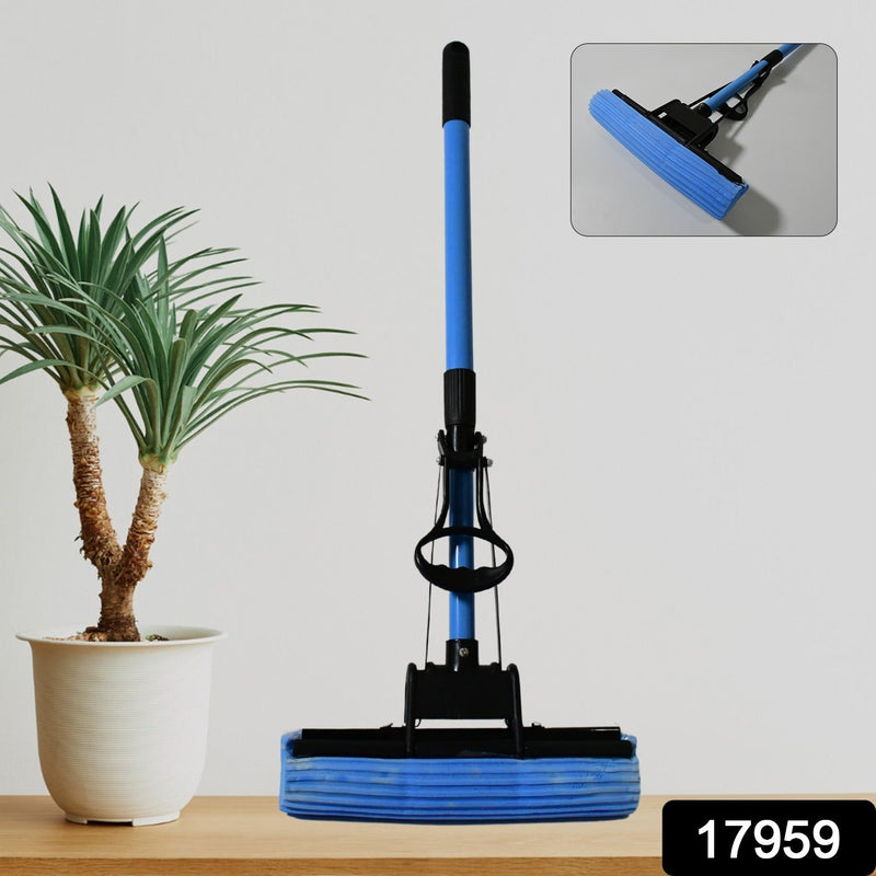 Floor Cleaning Squeeze Mop with Adjustable Telescopic Handle and Squeegee Pocha (1 Pc)