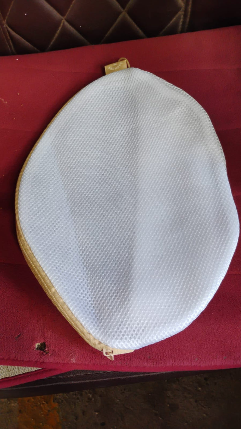 Round Mesh Bra Wash Bag with Zipper for Washing Machine (1 Pc / Mix Size & Design)