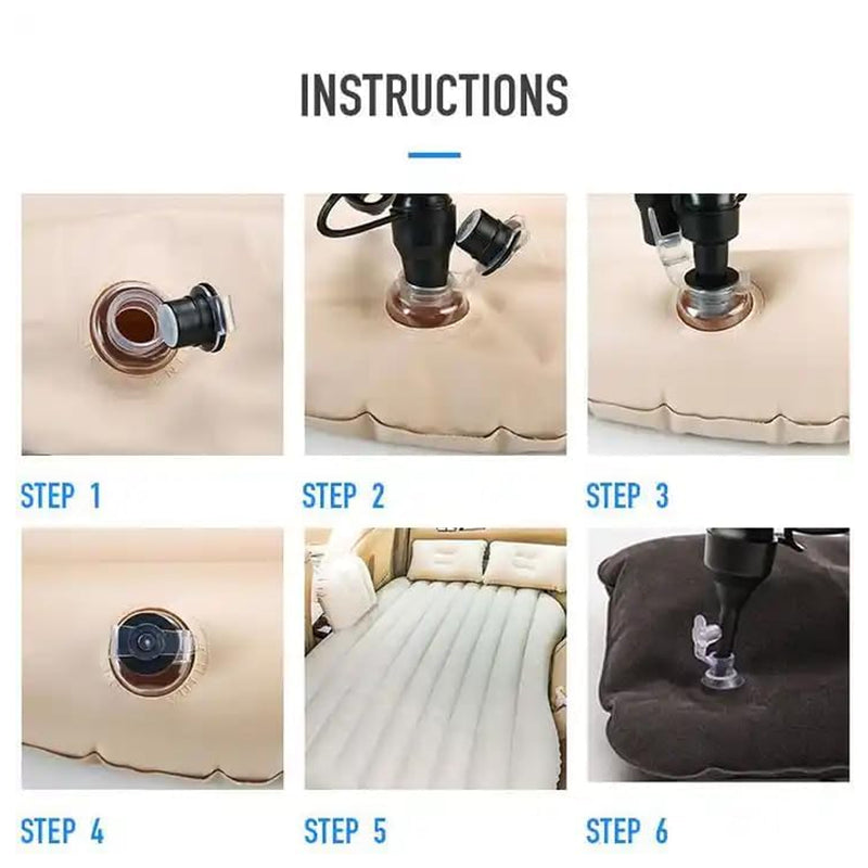 Portable Inflatable Air Mattress Bed with Pillows For Car, Camping & Outdoor
