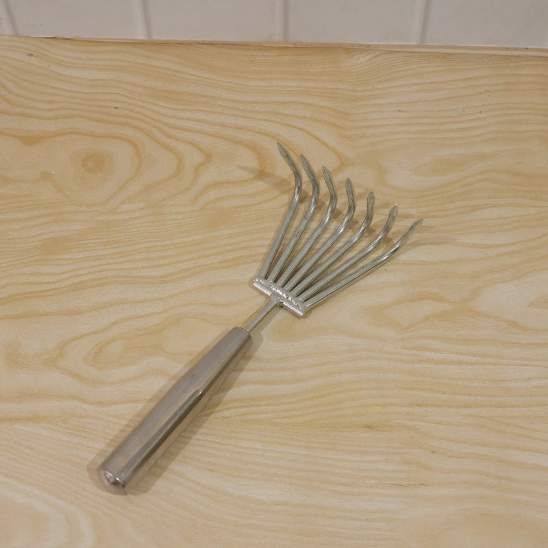 Stainless Steel Garden Hand Rake Cultivator Soil Loosening Weeding Tool (1 Pc)