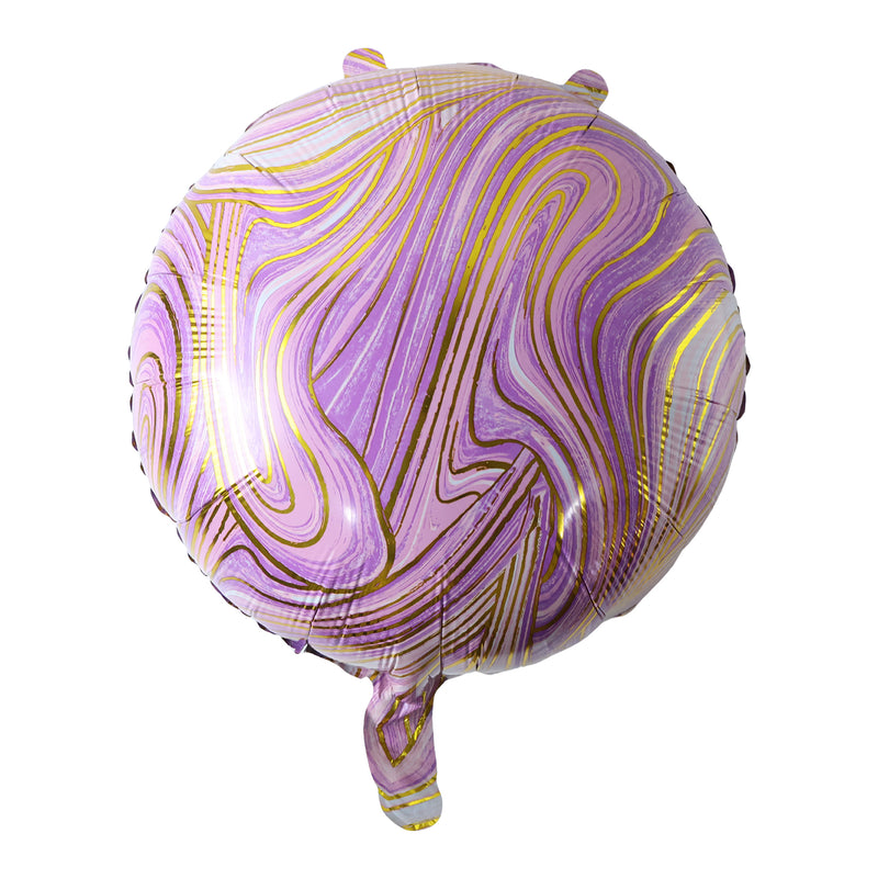 Round Marble Design Foil Balloon For Party Decoration (1 Pc)