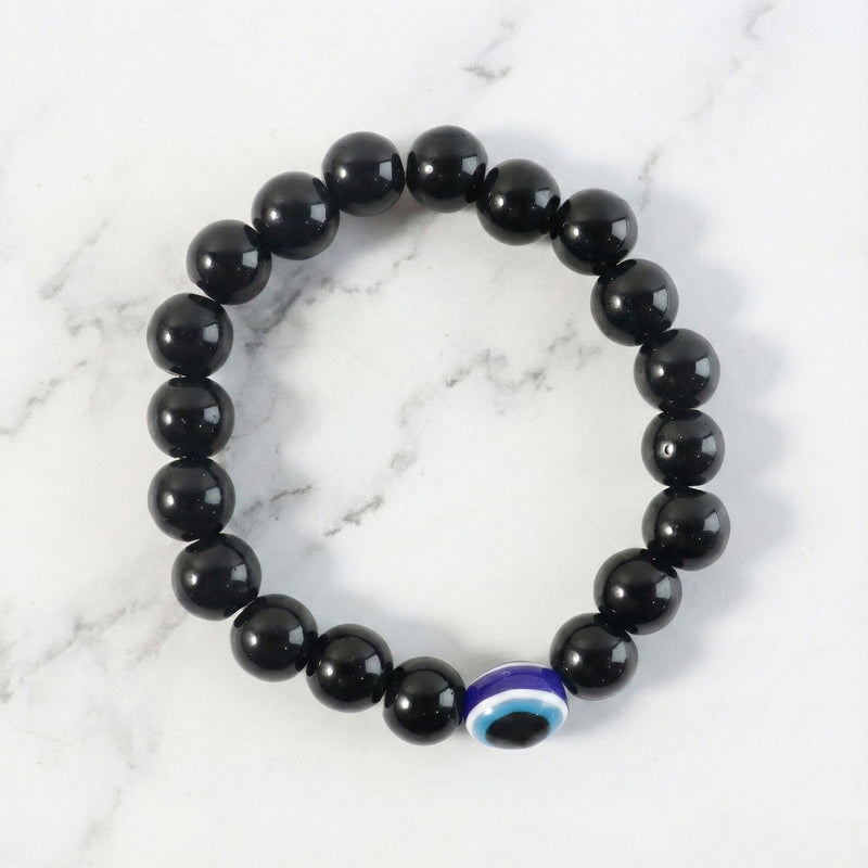 Elegant Dual-tone Crystal Beaded Stretch Bracelet (1 Pc)