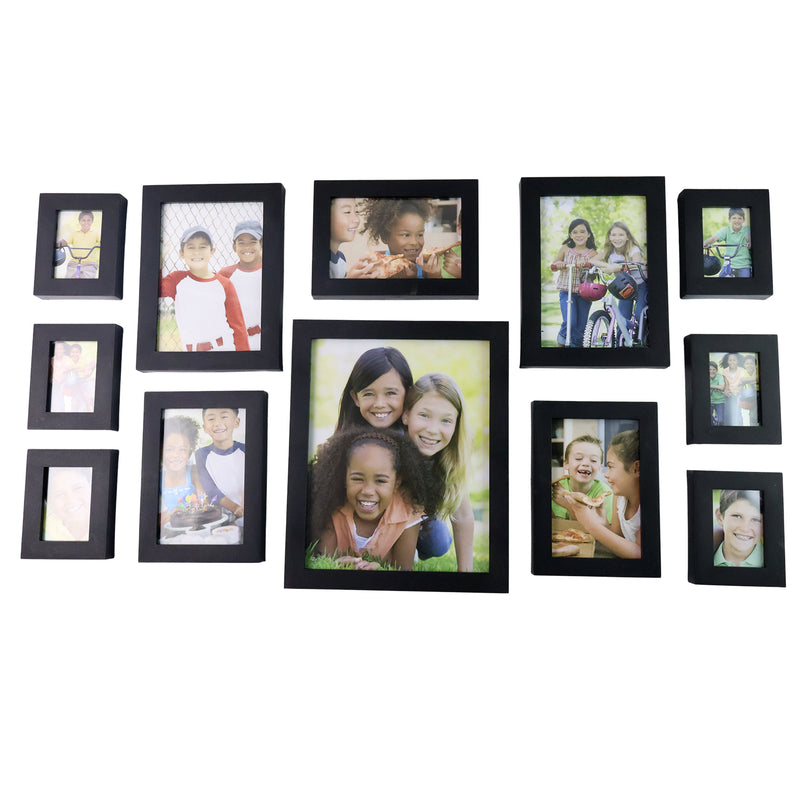 12 Pcs Premium Black Photo Frame Set / Wall Hanging Gallery Frames