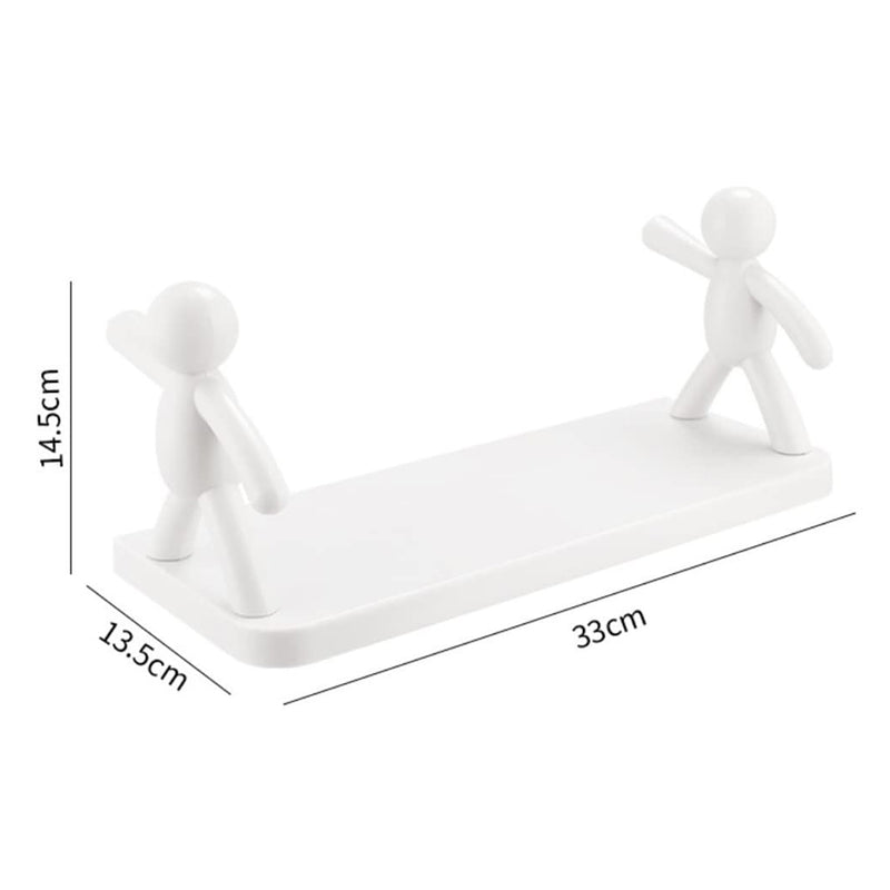 Self Adhesive Cute Wall Shelf / Wall Mounted Organizer - Human Figurine