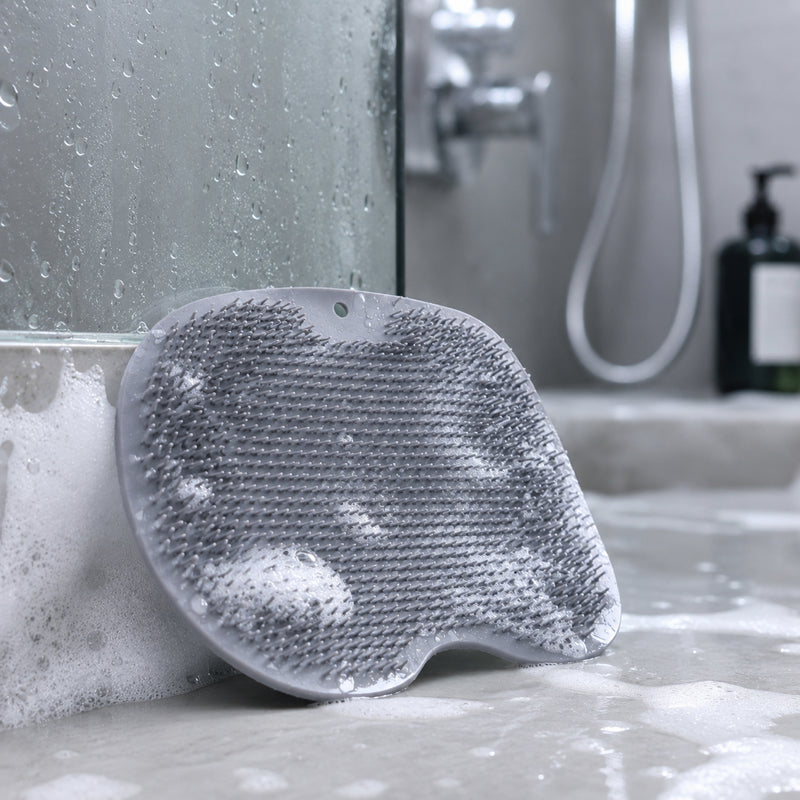 Silicone Bathroom Foot Cleaning Scrubber Mat (1 Pc 27x20 Cm)