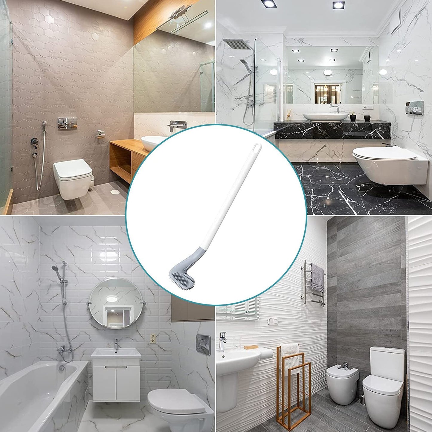 Golf Toilet Cleaner Brush & Magic Sticker Holder
