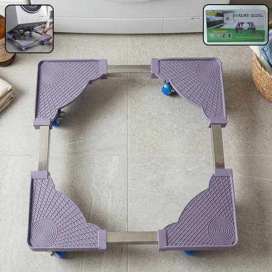 Adjustable Fridge And Washing Machine Stand With Wheels Movable Base (1 Pc)
