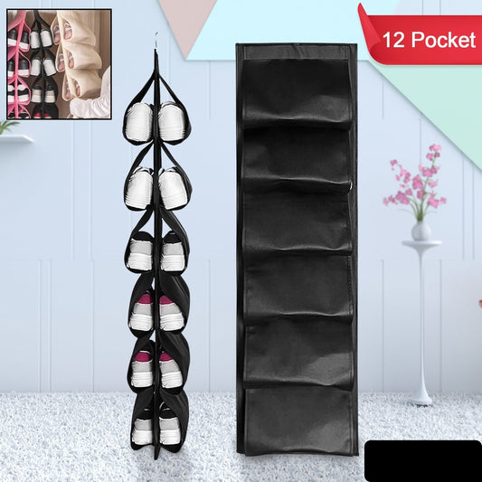 12 Grids Hanging Storage Bag (12 Pocket / Mix Colour)