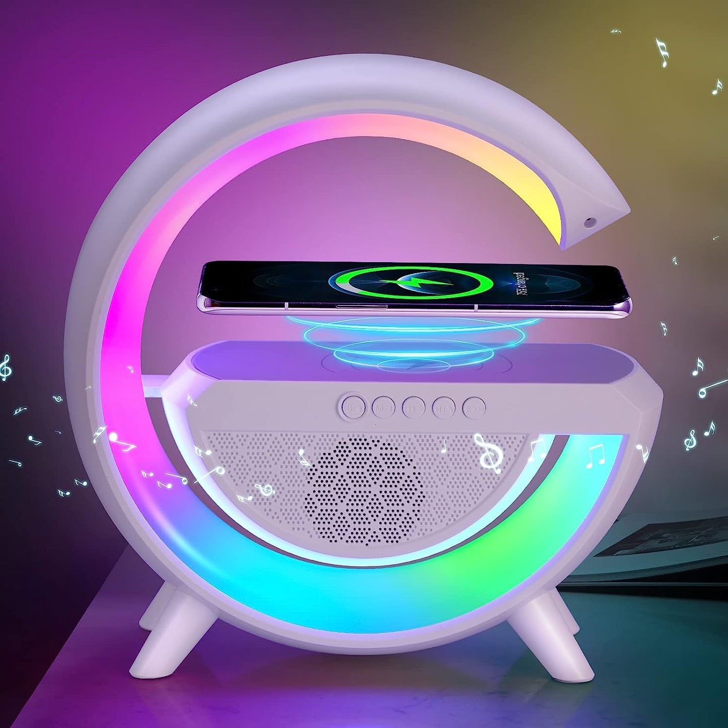 Multifunction LED Night Lamp With Bluetooth Speaker & Wireless Charging