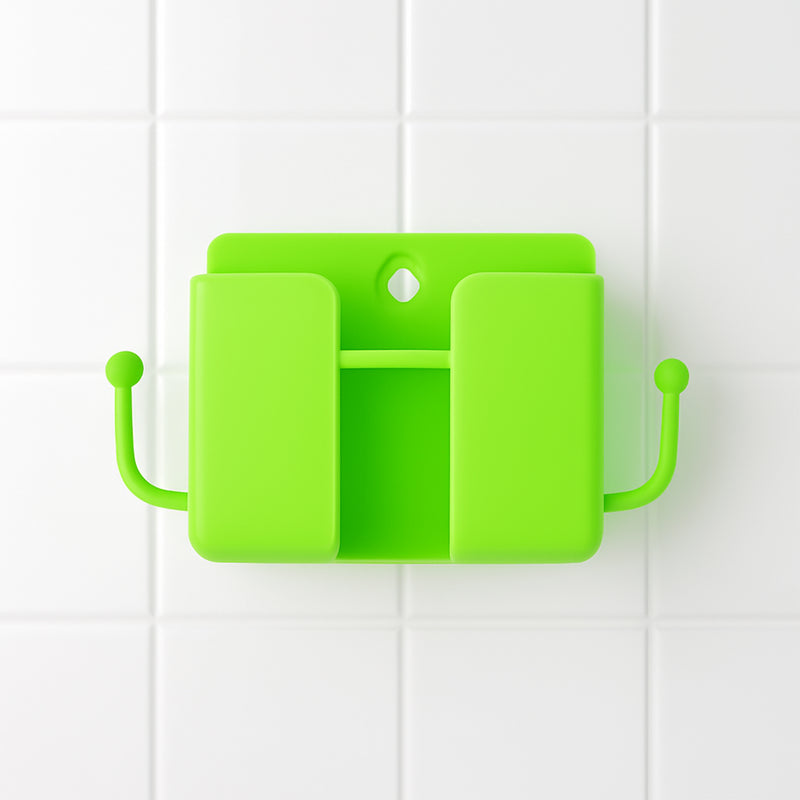 1 Pc Neon Green Wallmount Mobile Stand With Hook