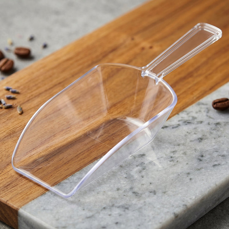 Multipurpose Plastic Scoop Set Clear Flour Coffee Sugar Grain Scoops (3 Pc Set)