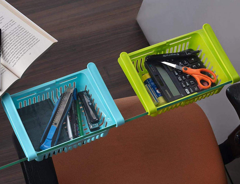 Adjustable Multi Colour Tray With Extra Storage, Pack Of 4 Tray