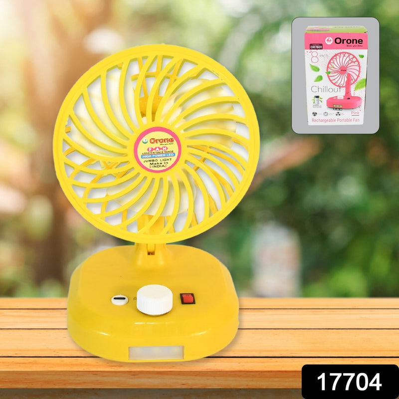 USB-C Rechargeable Portable Fan with LED Light Foldable Fan for Home