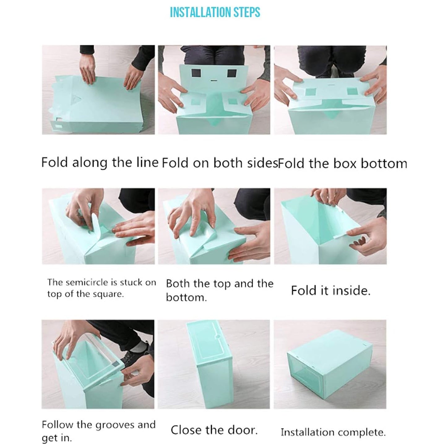 Transparent Shoes Storage Box Plastic Stackable (1 Set / 3 Layer)