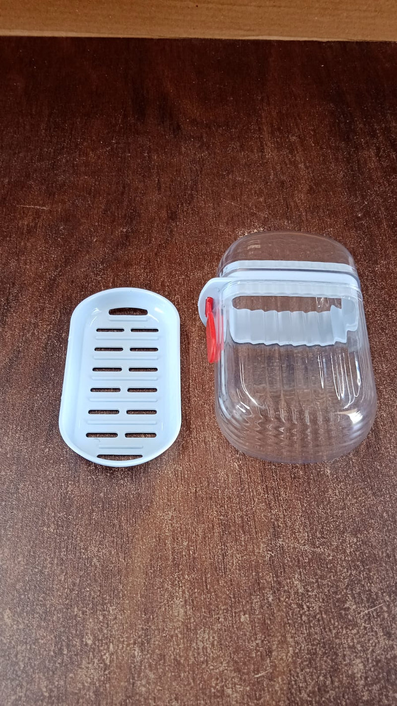 Multifunctional Soap Box with Drain Tray and Lock Clip, Sabudani (1 Pc)