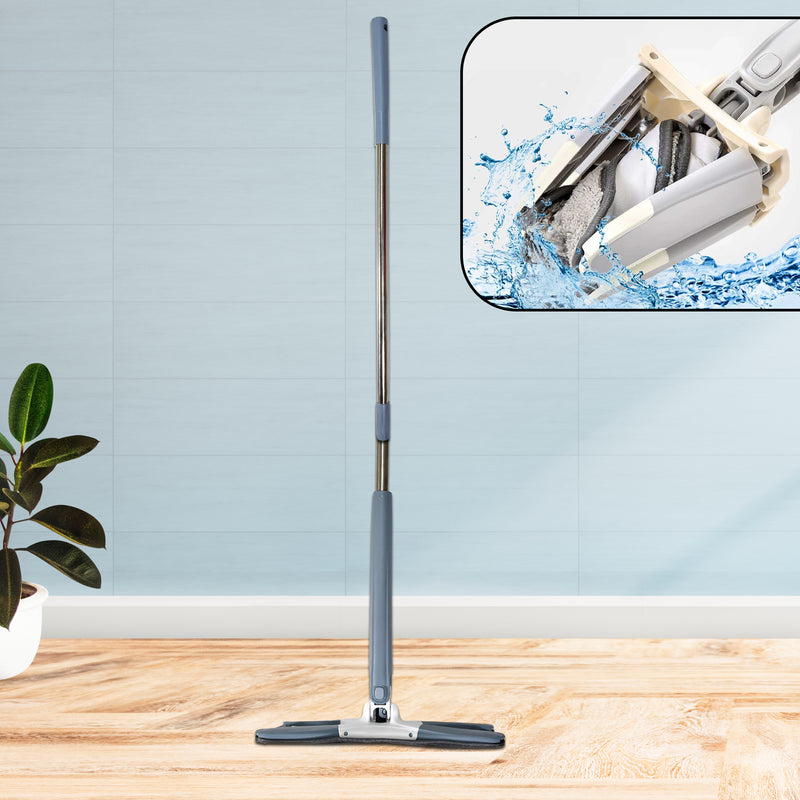 X Shape Mop Floor Cleaning Hands-free With 1 Super-absorbent Microfiber Pads.