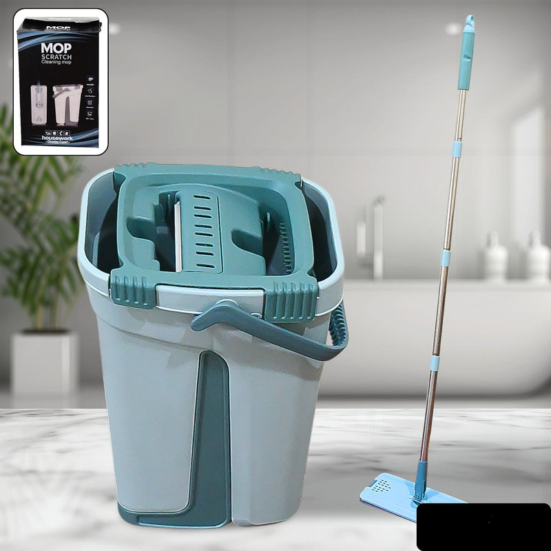 Scratch Cleaning Mop With 2 In 1 Self Clean Wash Dry Hands Free Flat Mop