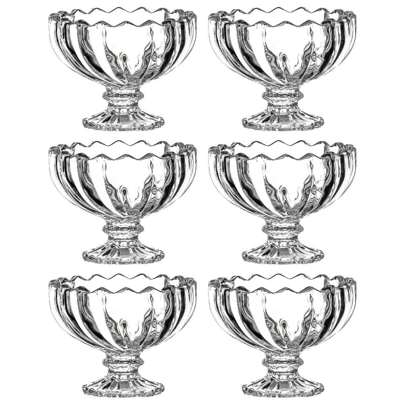 Glass Ice Cream Bowls Glass Dessert Cups For Sundae (6 Pcs)