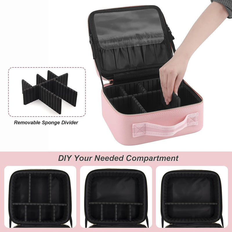 Makeup Organizer Box with Touch Sensor Mirror LED Light
