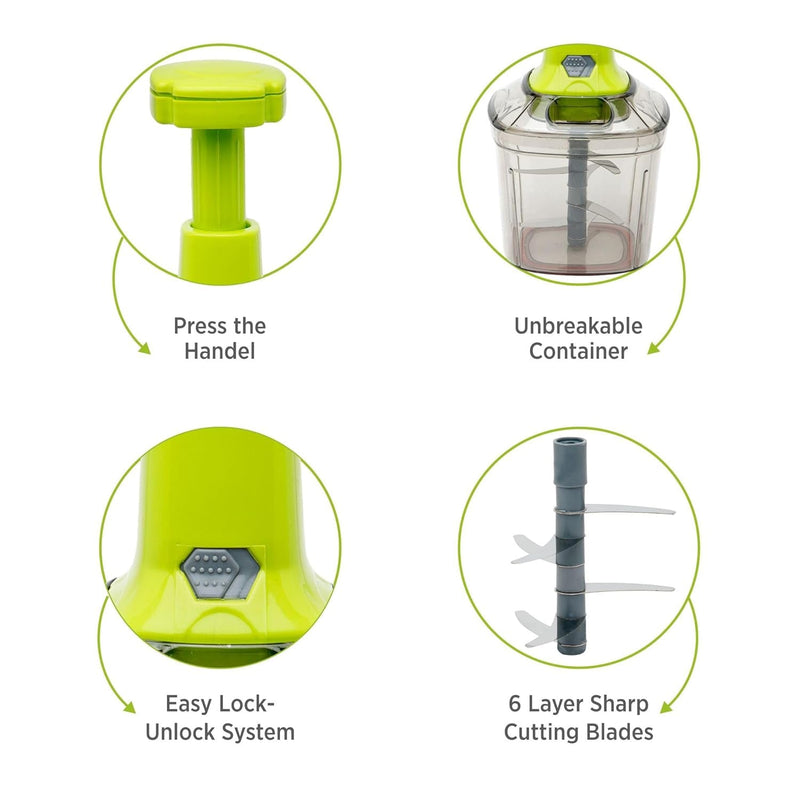 2 in 1 Press Vegetable Chopper For Kitchen (1100 ml)