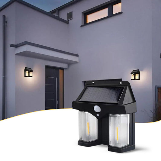 Outdoor Solar Wall Lamp  Waterproof High Quality Villa Garden Night Lamp Double Light (1 Pc)