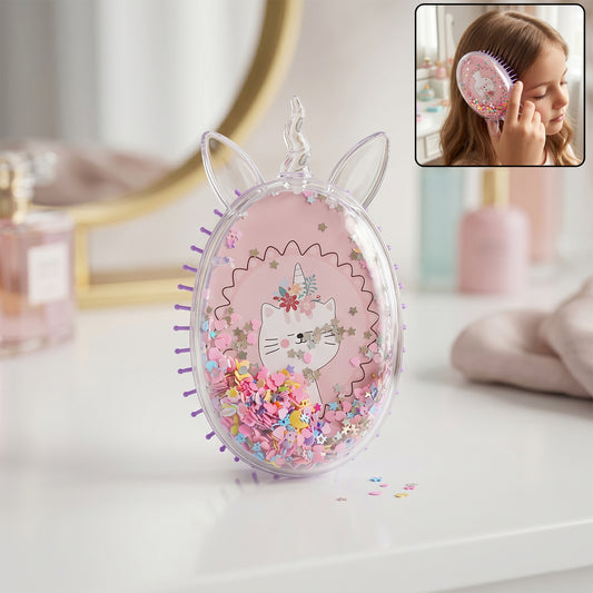 Cute Unicorn Theme Magic Floating Glitter Hair Comb (1 Pc)