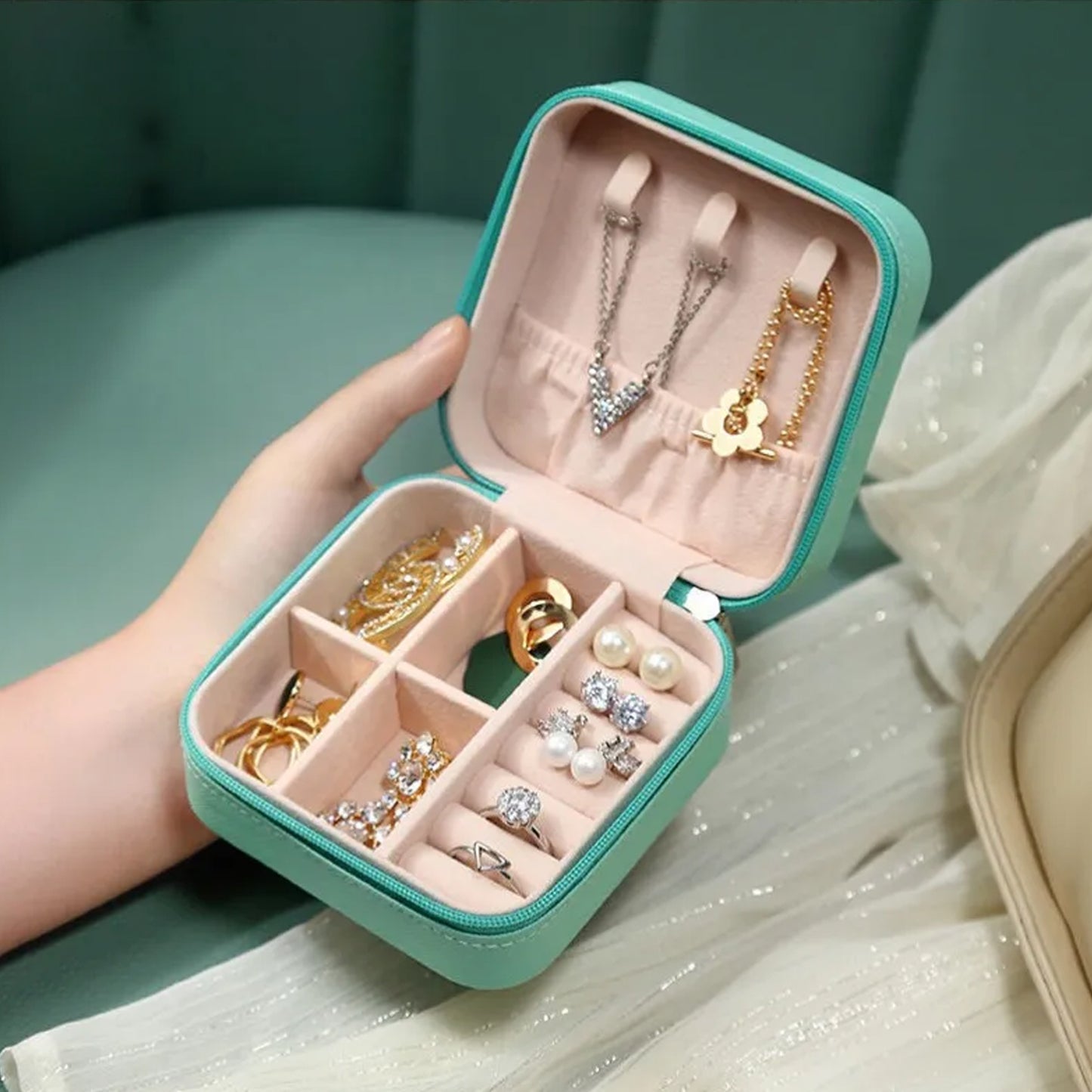 Mini Portable Leather Jewellery Box For Women