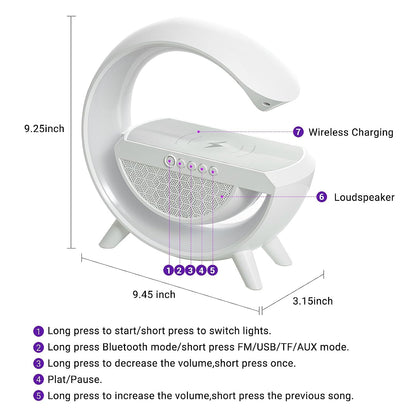 Multifunction LED Night Lamp With Bluetooth Speaker & Wireless Charging