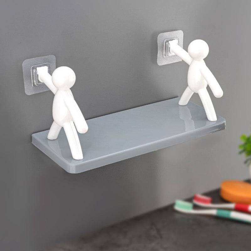 Self Adhesive Cute Wall Shelf / Wall Mounted Organizer - Human Figurine